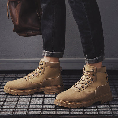Botas Martin Hombre Estilo Británico - Zapatos Trabajo Versátil Tendencia
