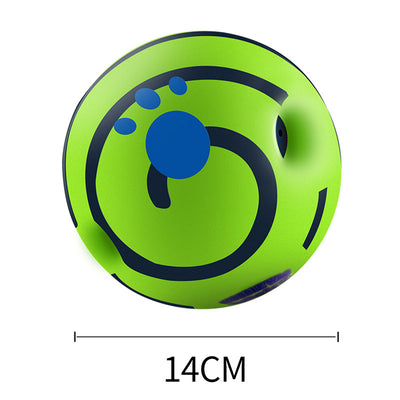 Yellow and green textured dog toy ball with food leakage holes, measuring 10cm in diameter. - Image 8