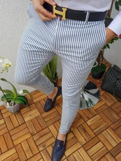 Pantalones Casuales a Cuadros Estilo Europeo Americano Corte Ninth - Image 3