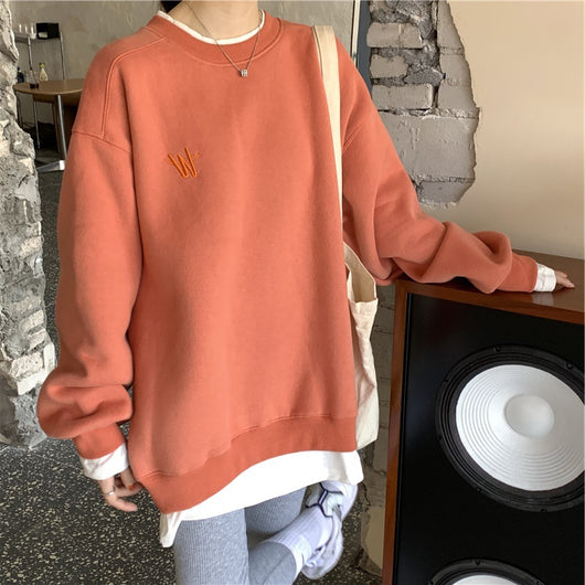 Sudadera Coreana Oversize de Dos Piezas Simuladas - Diseño Ligero Primavera - Image 11