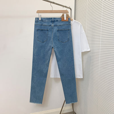Pantalones Vaqueros Azul Desteñido Tendencia Verano para Hombre - Image 6