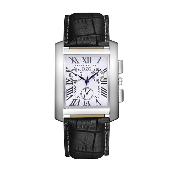 Reloj Cuadrado Hombre Escala Romana Tres Ojos - Image 4