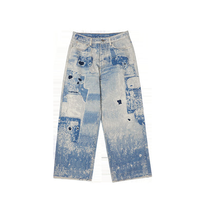 Jeans Tie-Dye Lavado con Impresión Digital - Image 3