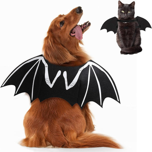 Disfraz de Murciélago Luminoso para Perros y Gatos - Esqueleto Brillante con Alas