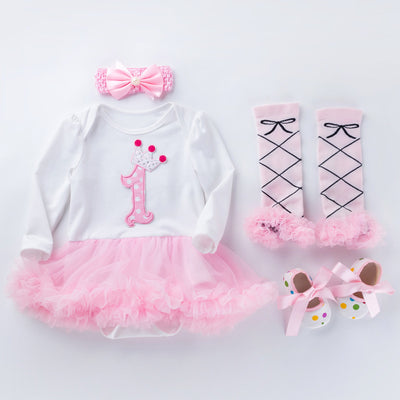 Conjunto de 4 Piezas Romper Princesa Rosa para Bebé Recién Nacido - Image 3