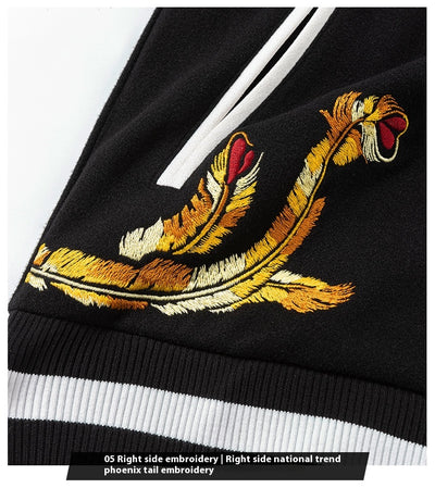 Chaqueta Vintage de Gamuza con Bordado Nacional Holgada para Hombre - Image 10