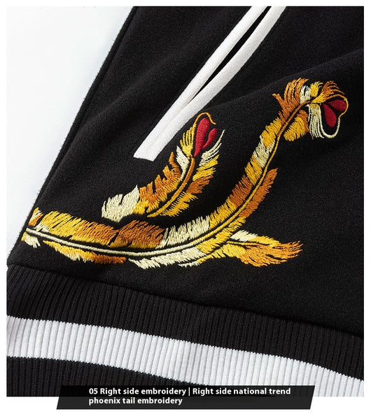 Chaqueta Vintage de Gamuza con Bordado Nacional Holgada para Hombre - Image 10