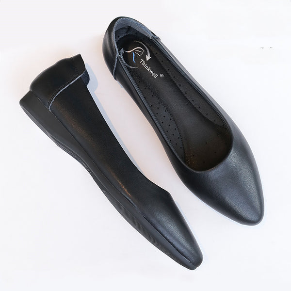Zapatos de Trabajo para Mujer en Cuero Negro