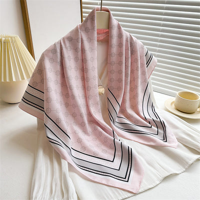 Chal Hijab Protector Solar con Bloques de Color Floral - Image 63