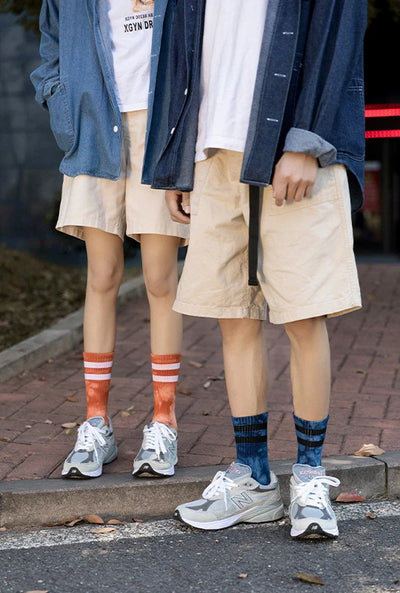 Calcetines para Parejas Tubo Alto Otoño Invierno con Diseño de Rayas - Image 11