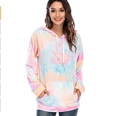 Sudadera con Capucha Tie-Dye de Manga Larga para Mujer - Image 7