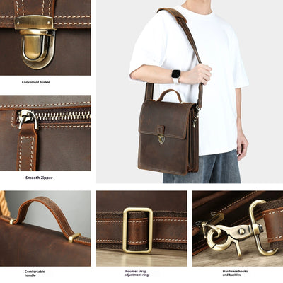 Bolsa Mensajera Vertical de Gran Capacidad con Diseño Cuadrado para Hombre - Image 4