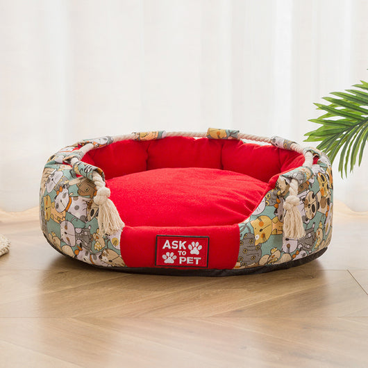 Cama Térmica para Mascotas con Diseño Impreso y Felpa Acolchada - Image 3