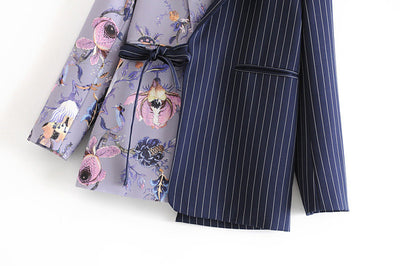 Chaqueta de Contraste Irregular con Detalles de Personalidad - Image 15