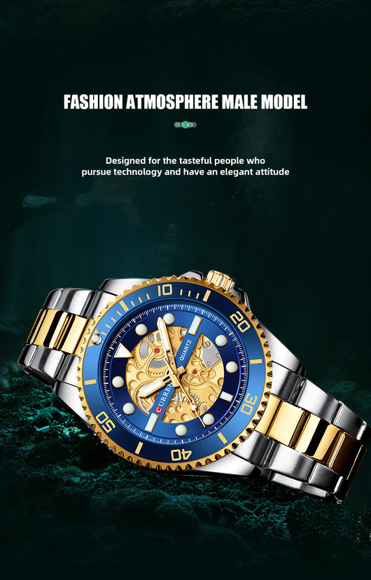 Reloj Empresarial para Hombre Resistente al Agua con Esfera Redonda - Image 9