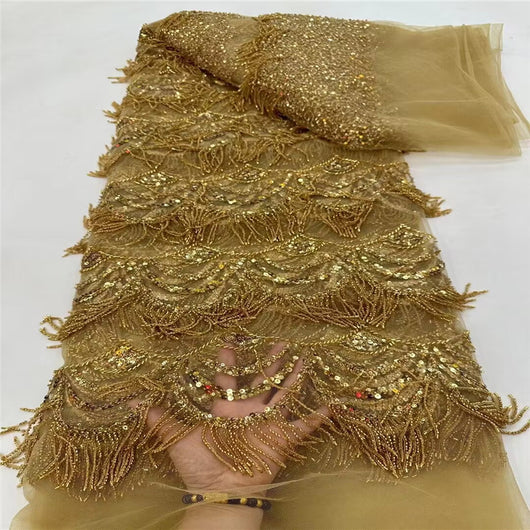 Vestido de Novia con Encaje de Cuentas y Borlas - Image 6