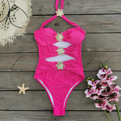 Traje de Baño Enterizo Elegante con Falda y Escote Hueco - Image 10