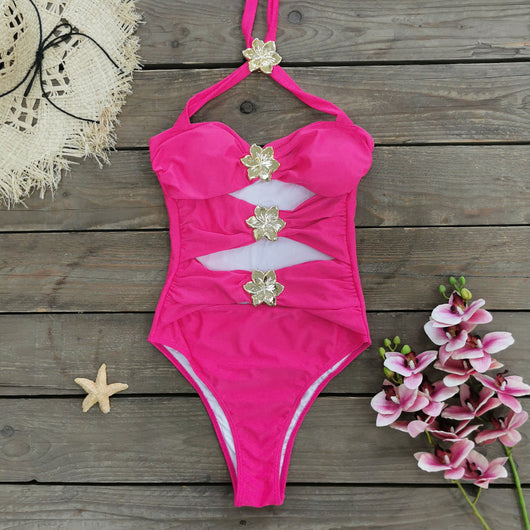 Traje de Baño Enterizo Elegante con Falda y Escote Hueco - Image 10