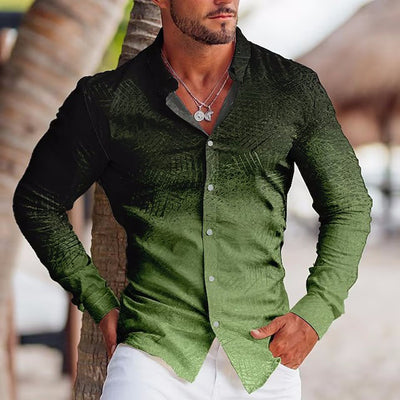 Camisa Estampada de Manga Larga con Solapa para Hombre - Image 29