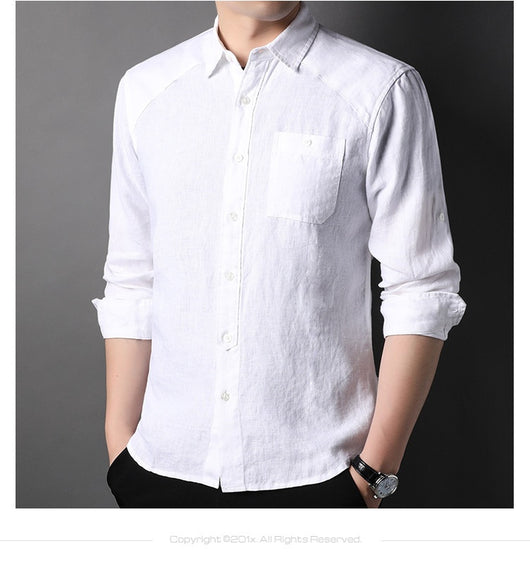 Cardigan de Lino Puro para Hombre - Manga Larga Primavera Verano - Image 15