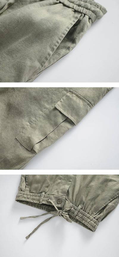 Pantalones de Lino Casuales Cintura Media Transpirables para Jóvenes - Image 19