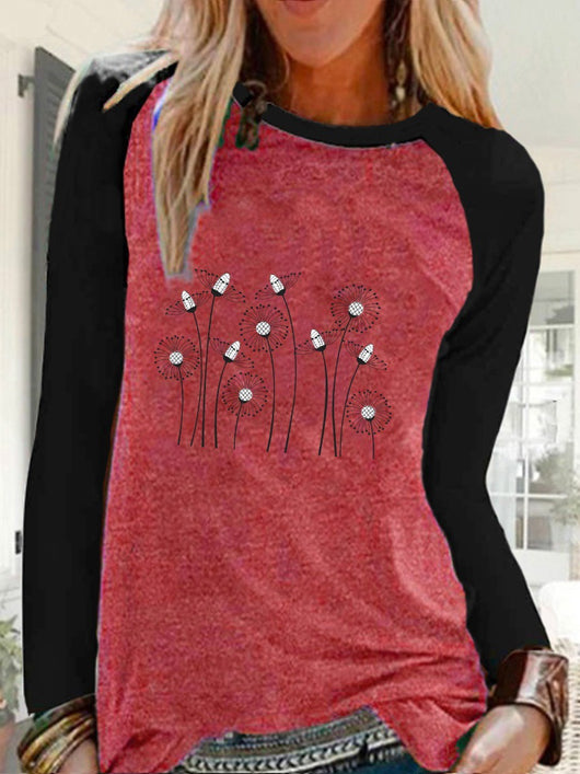 Camiseta Estampada de Cuello Redondo y Manga Larga para Mujer - Image 9