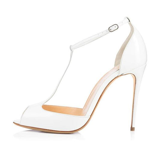 Sandalias Romanas Stiletto T-Strap Estilo Europeo Americano