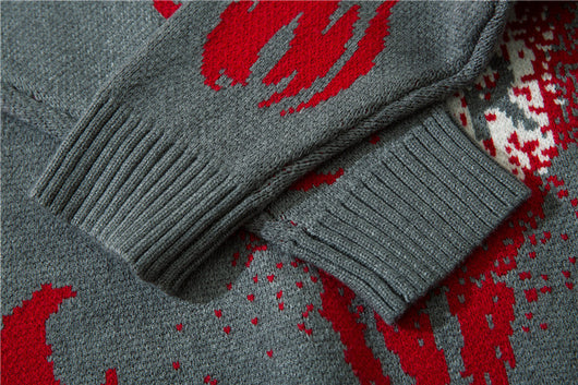 Suéter Suelto Hip Hop Street Flame con Jacquard - Image 16