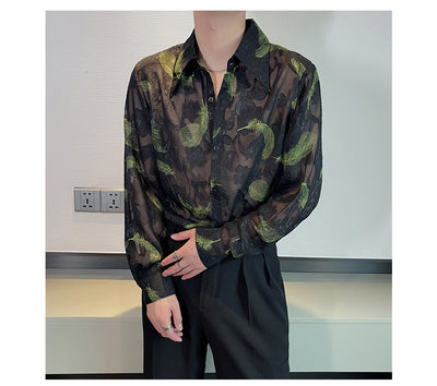 Camisa de Malla Transpirable con Bordados de Plumas - Protección Solar Elegante - Image 7