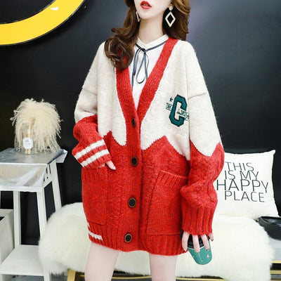 Saco Tejido Holgado Versátil para Mujer - Estilo Casual Moderno