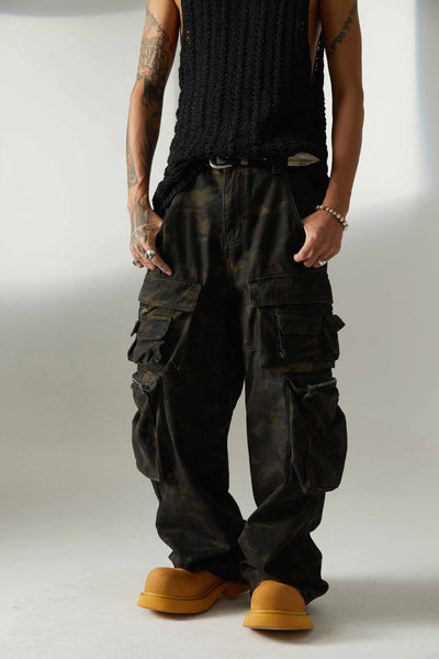 Pantalón de Trabajo Camuflaje Americana Cintura Alta Pierna Ancha - Image 22