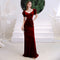 Vestido de Noche Rojo Vino Corte Sirena para Mujer
