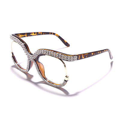 Gafas de Sol Luxury Diamante Personalizadas Marco Redondo Grande - Image 12