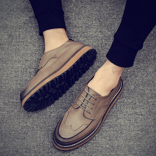 Zapatos de Cuero Tallado para Hombre con Diseño Brogue - Image 11