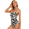 Traje de Baño Enterizo Tipo Tubo con Hombros Triangulares Negro y Blanco