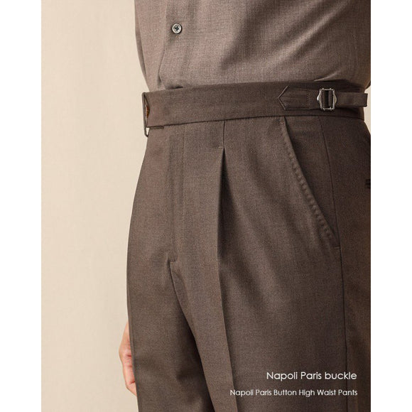Pantalón de Vestir Cintura Alta Hombre Primavera Verano Corte Recto