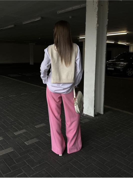 Pantalones Talle Alto Pierna Ancha Diseño Exclusivo Efecto Adelgazante para Mujer - Image 4