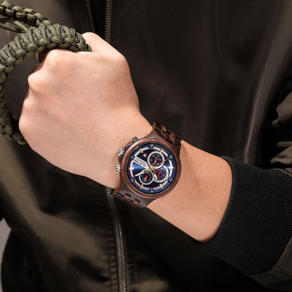 Reloj Deportivo de Madera para Hombre - Cuarzo Elegante