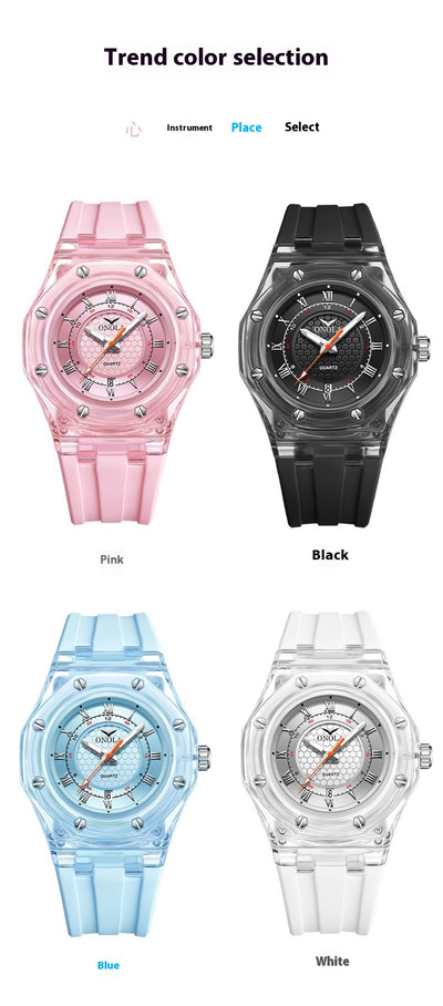 Reloj de Cuarzo con Correa de Silicona Transparente Resistente al Agua - Image 18