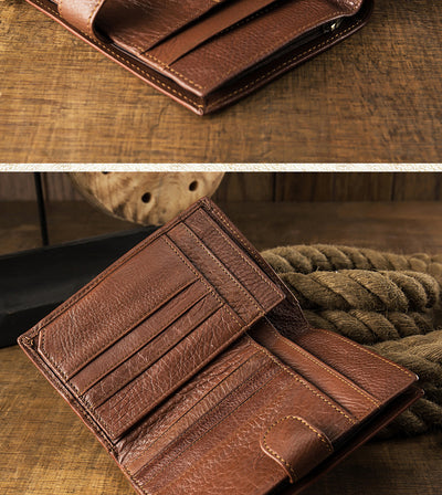 Billetera Vertical de Cuero Genuino con Diseño Literario Hecha a Mano - Image 8