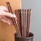 Palillos de Madera Maciza Punta Afilada - Set 5 Pares Dorados Premium