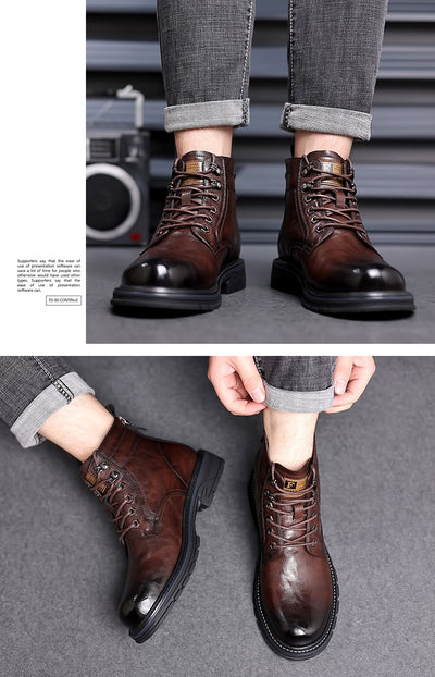 Botas de Trabajo Estilo Británico en Cuero - Calzado Profesional Versátil - Image 15