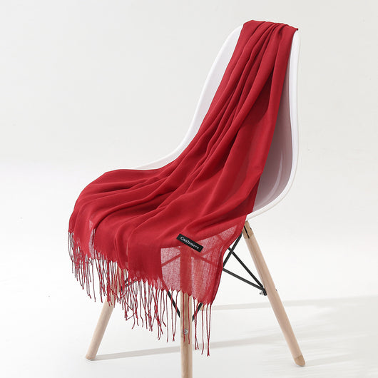Bufanda Chal de Cachemira Otoño Invierno - Diseño Minimalista con Flecos - Image 9