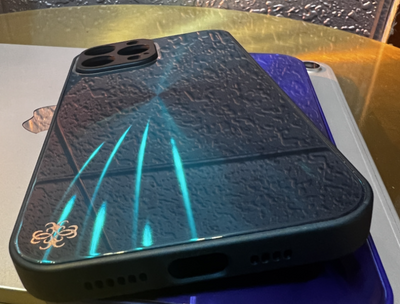 Funda de Vidrio Templado para Celular con Textura Azul Verde - Image 10