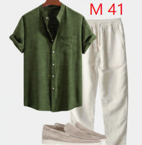 Camisa Slim Fit de Cuello Alto con Impresión Digital 3D para Hombre - Image 22