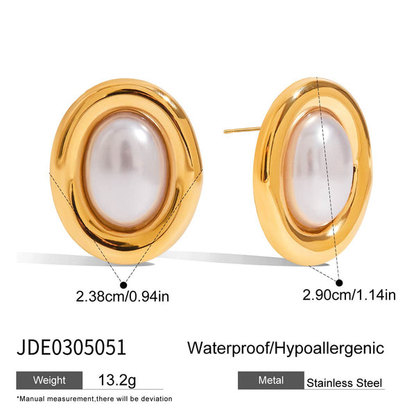 Aretes de Perla Vintage en Acero Inoxidable para Mujer - Resistentes al Decolorado - Image 6