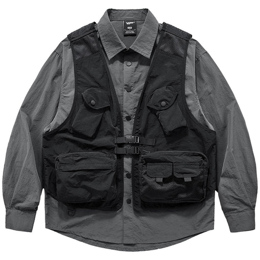 Chaleco Funcional Multibolsillos para Hombre con Diseño Patchwork - Image 2
