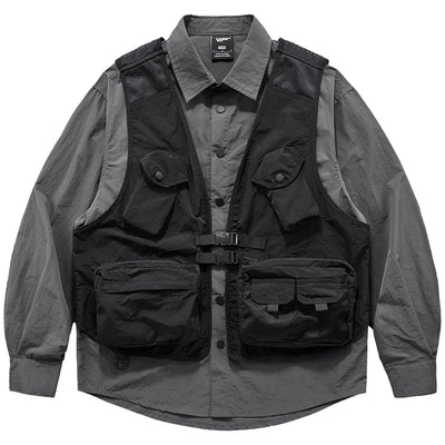 Chaleco Funcional Multibolsillos para Hombre con Diseño Patchwork - Image 2