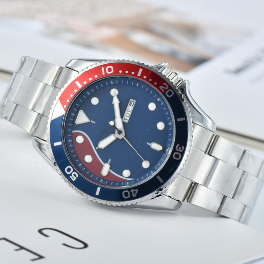Reloj de Cuarzo para Hombre con Correa de Silicona y Calendario Doble
