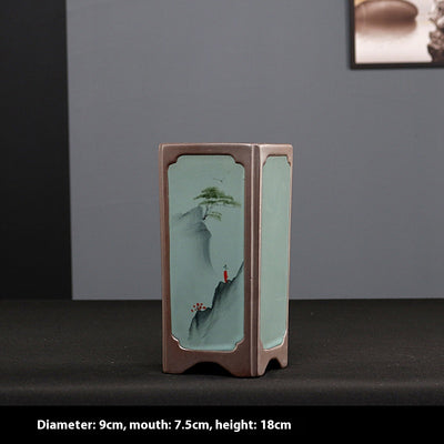Maceta Cerámica Cuadrada Púrpura para Orquídeas y Plantas de Interior - Image 12
